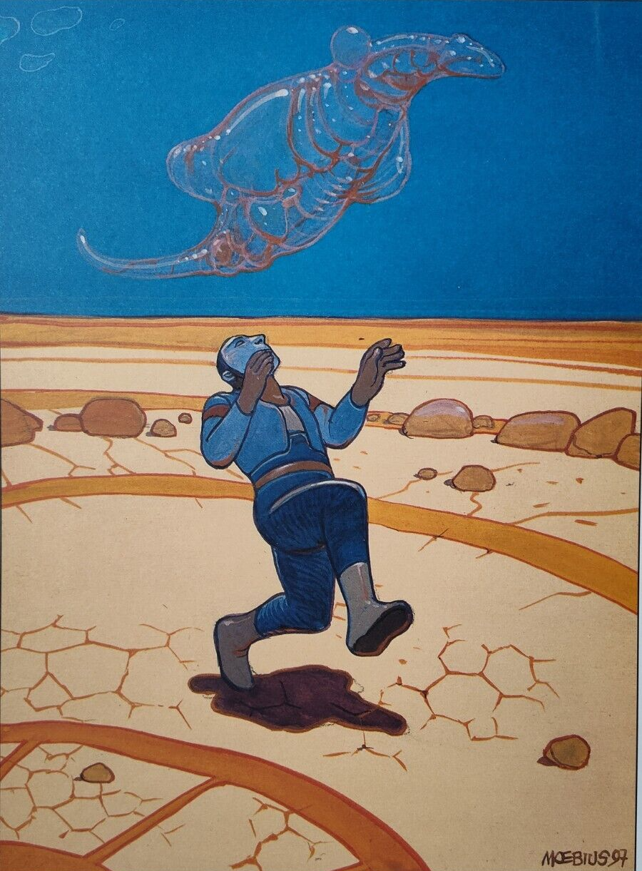 Moebius メビウス Tueur de monde Jean Giraud JEAN GIRAUD MOEBIUS 1984 SCREEN PRINT COLOR LITHOGRAPH ART