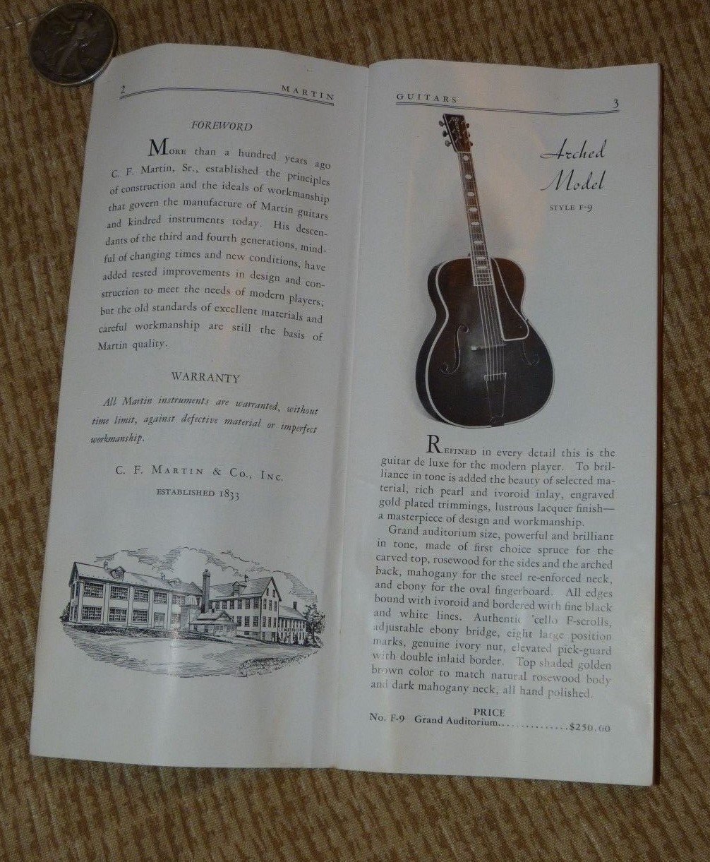 Original 1935 Martin String Instruments 32 Pg Retail Advertising Catalog