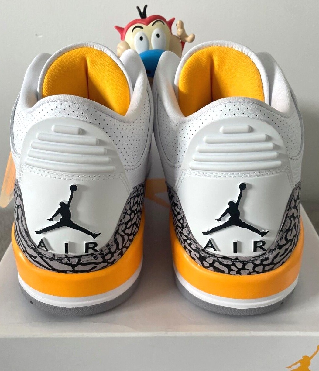 Pre-owned Jordan Nike Air  3 White Laser Orange 11.5 12 W Cement Reimagined Chicago