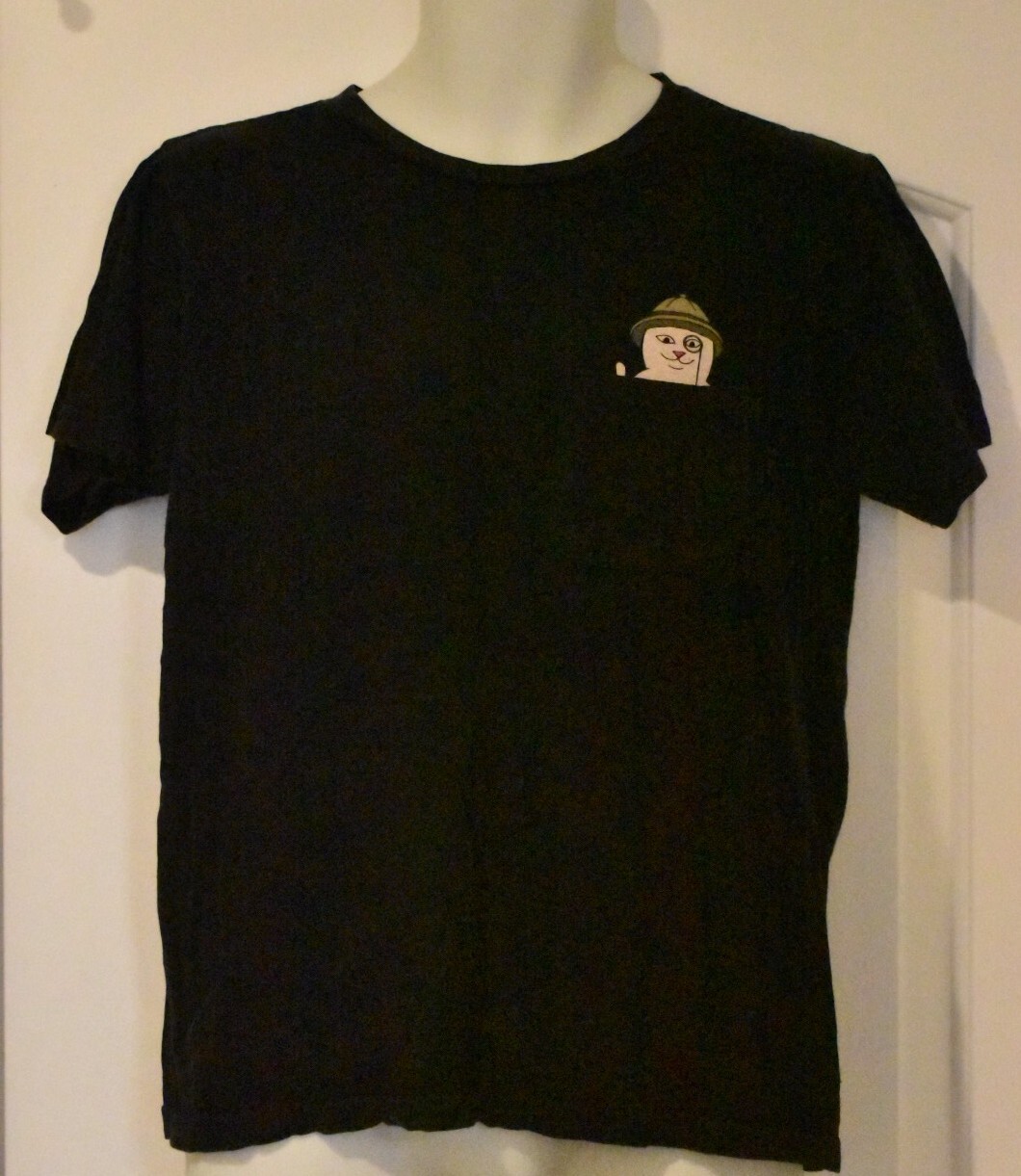 Ripndip Cat Riding Alligator Crocodile Graphic Black T Shirt