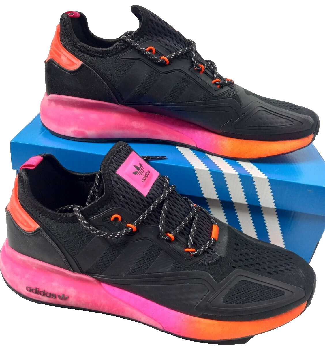 Adidas ZX 2K Boost Mens Sz 13 Black Gradient Solar Red