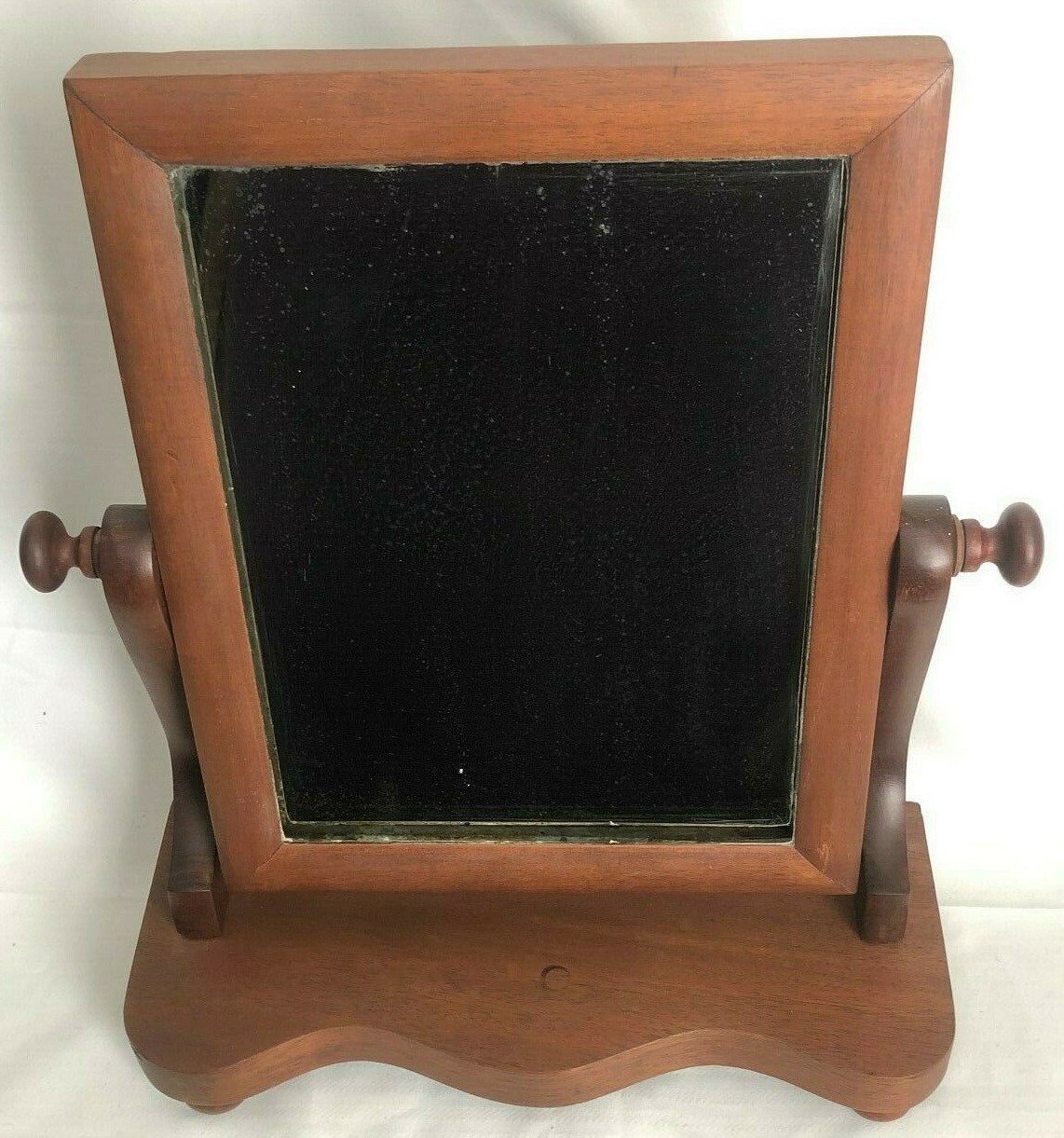Large Antique Craftsman Quality Wooden Shaving Mirror Dresser Vanity Tilt Stand
