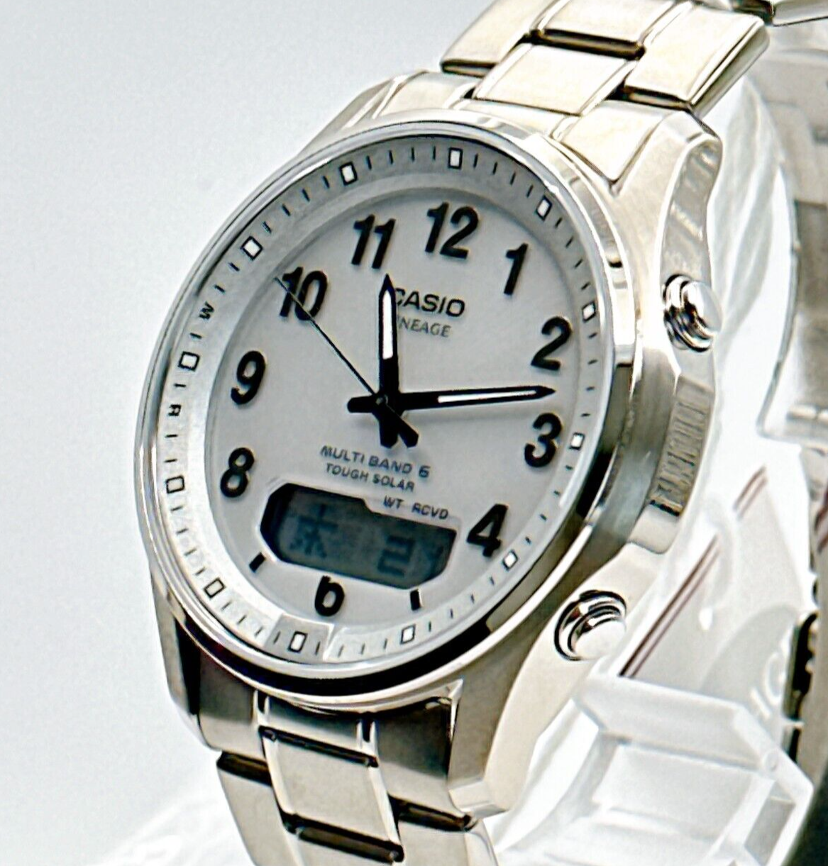【新品、未使用】CASIO LCW-M100TSE-7AJF Casio Lineage LCW-M100TSE-7AJF White Dial Solar Atomic Radio