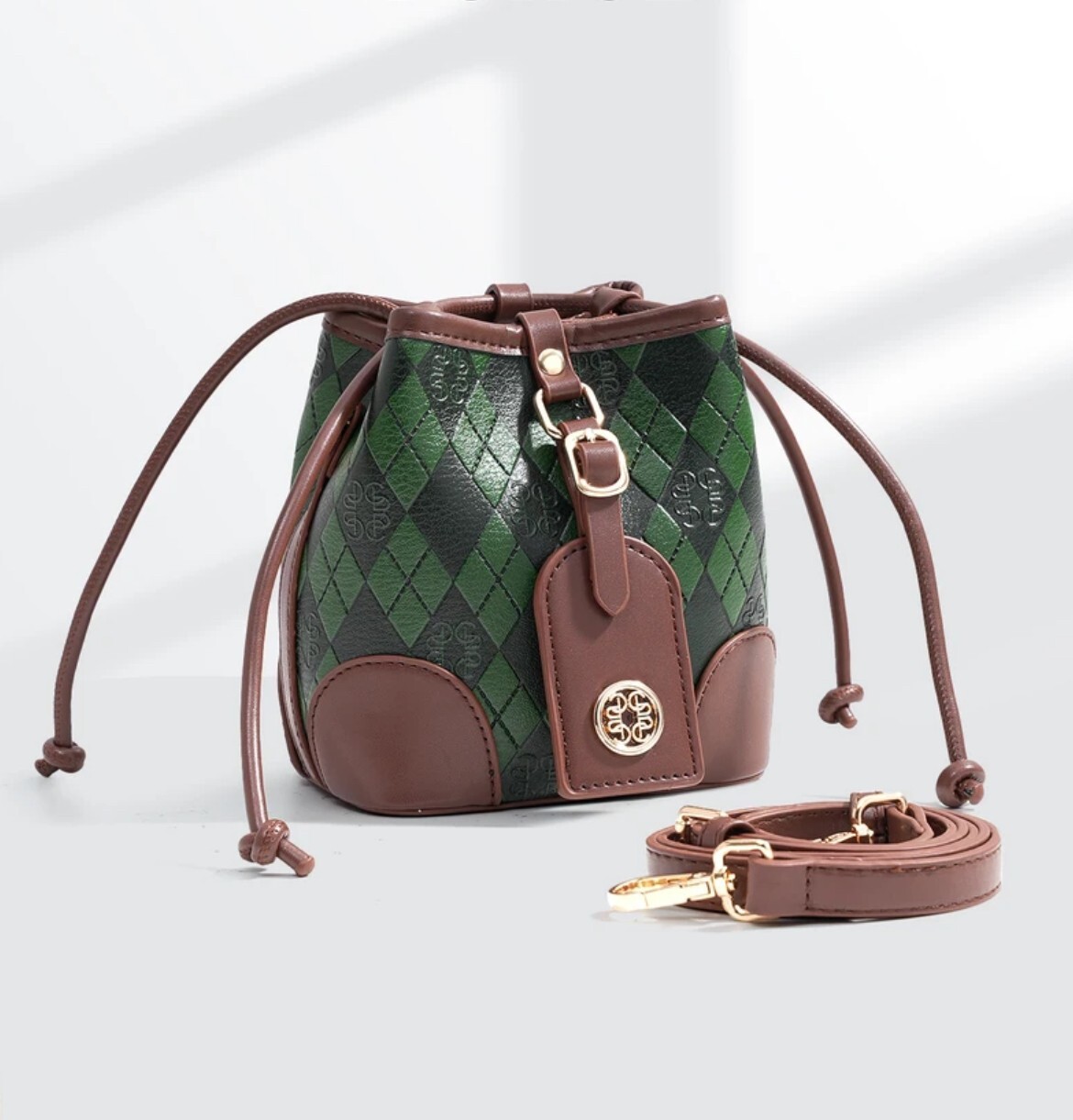 POHCE bucket bag 2023 NWT Green shoulder bag fashion texture