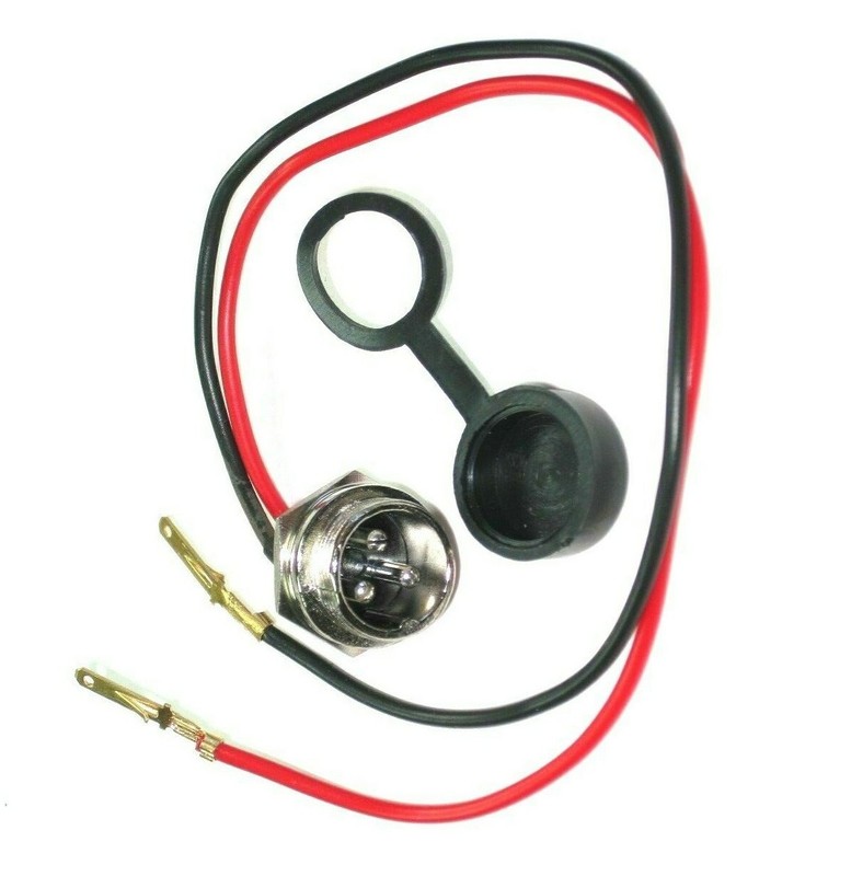 Battery Charger Connector 3Prong Charging Socket with 2 Wires w/cap eBay