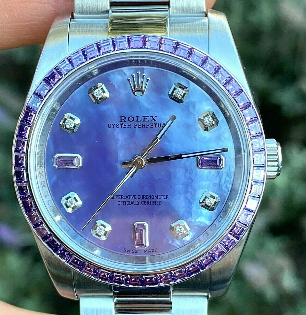 Rolex 36mm Oyster Perpetual 116000 Purple Rain Mother of