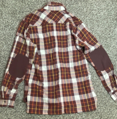 Wrangler ATG Functional Shirt Men's S Flannel Button Up Tartan Plaid Elbow *NEW*