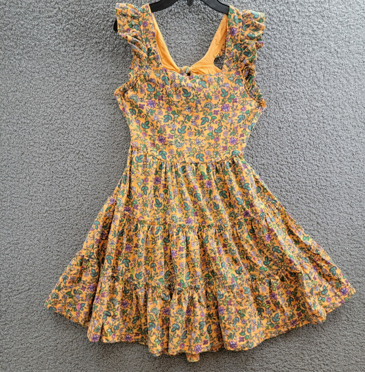 Polo Ralph Lauren Floral Ruffled Jersey Dress Big Girls XL 16 Tropical Woodblock - Picture 2 of 15