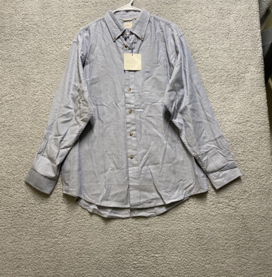 Arrow Shirt Mens Large Blue Sandstone Oxford Button Up Cotton Business