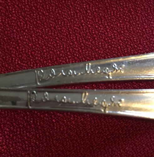 Oneida Community Film Star POLA NEGRI Signed Silver Plated Spoon 1920s Set Of 2