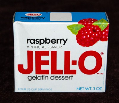 Vintage Raspberry Flavored JELLO Gelatin SEALED UNOPENED Box PROP #