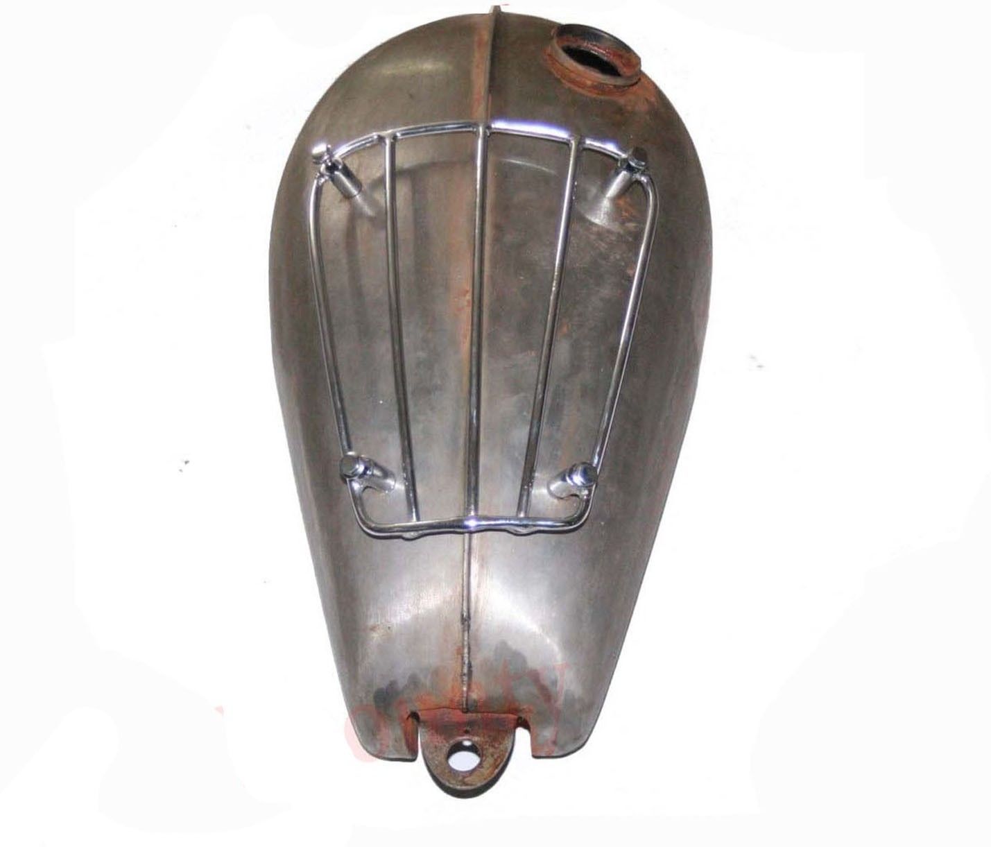 1965 Raw Fuel Tank with Grill Rack 2.5 Gal Fits Triumph T120r Tr6 650cc  