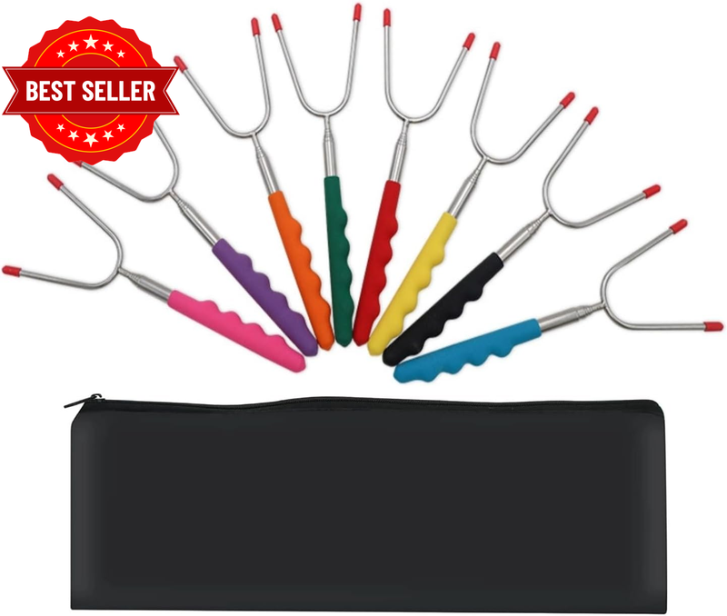 Barbecue Forks-8 Pack Marshmallow Roasting Sticks Extendable Stainless Steel U S