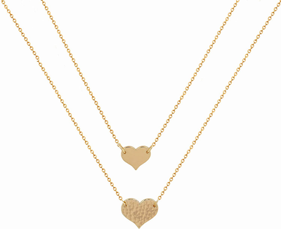Mevecco layered heart necklace sale