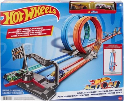 Hot Wheels Double Loop Dash Rennbahn 1:64 Rennstrecke mit 2 Autos | NEU & OVP