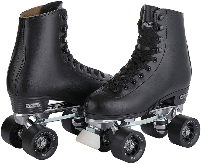 Mens Premium Leather Lined Rink Roller Skate Comfort Fit