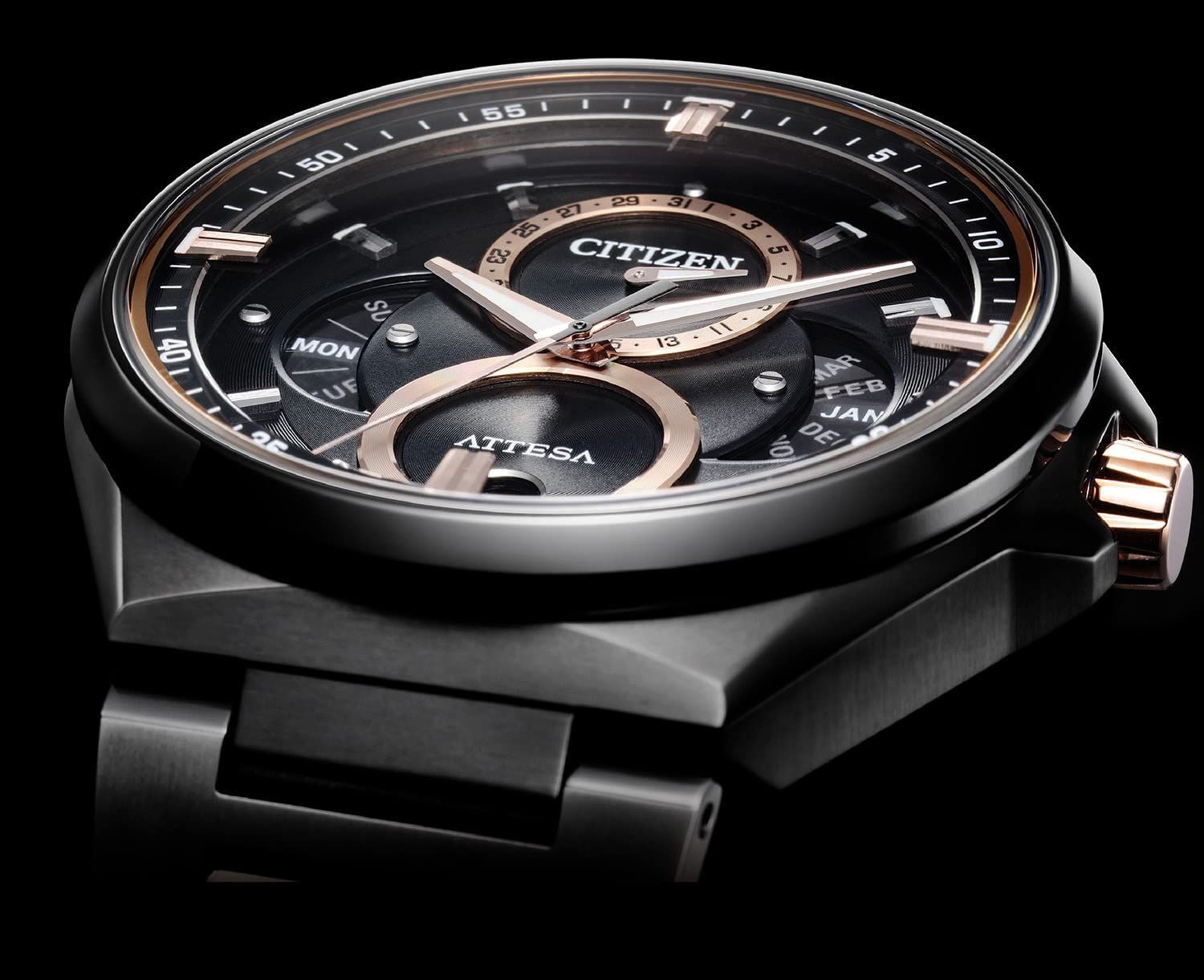 Pre-owned Citizen Brand-new  Attesa Triple Calendar Bu0065-64e Titanium Solar Men's Watch
