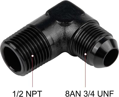 4AN 6AN 8AN 10AN to  1/4'' 3/8'' 1/2'' NPT Male 90 Degree Fitting Straight Adapter