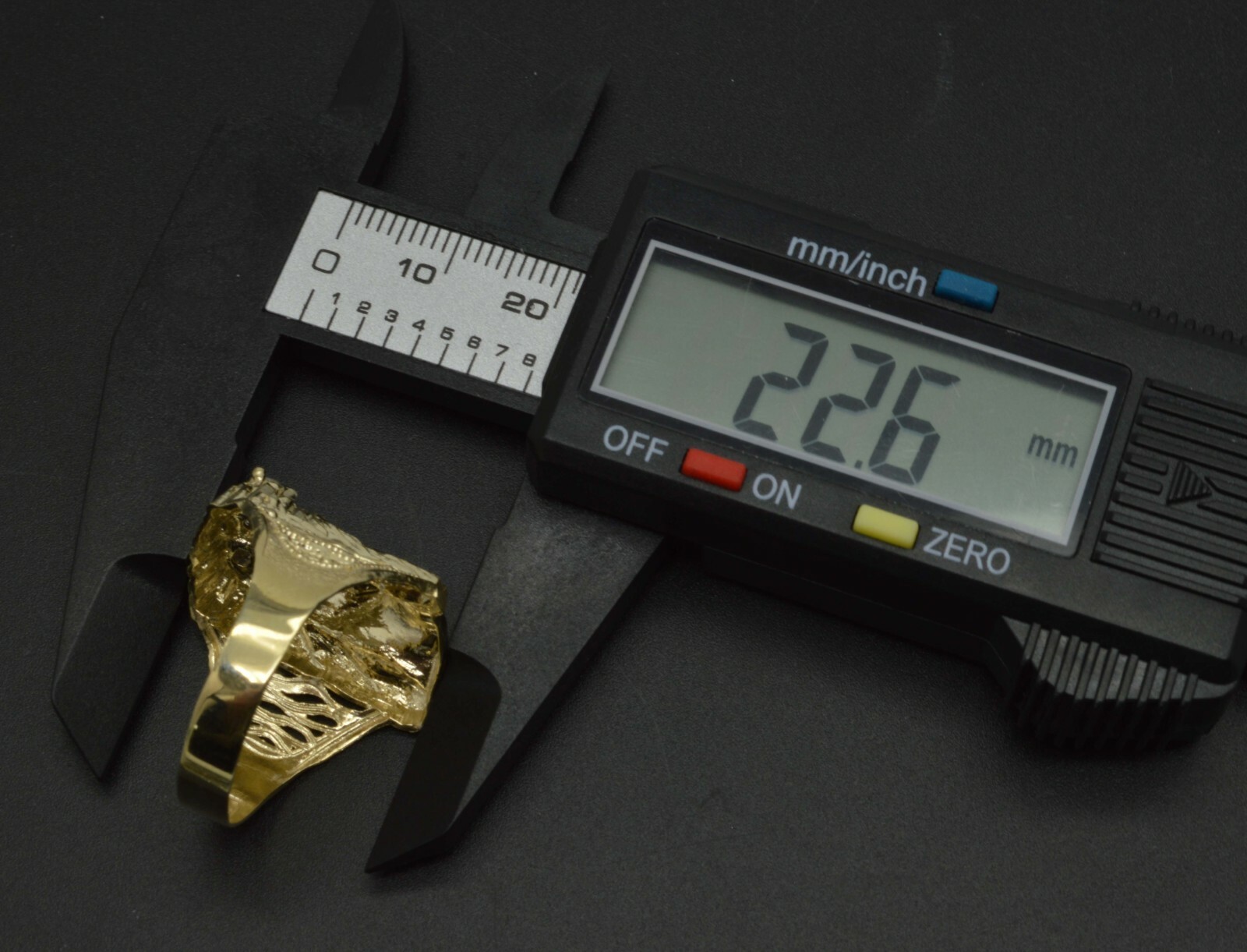 Pre-owned Head Real Solid 10k Yellow Gold 3d Mens Jesus  Nugget Cz Ring 22mm All Sizes