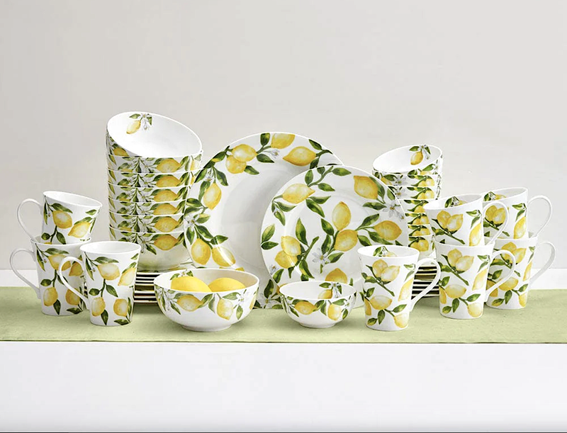 Mikasa LEMONS 40 PIECE DINNERWARE SET, SERVICE FOR 8