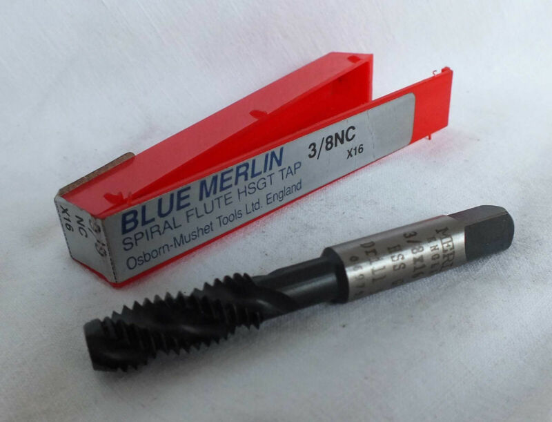 Tap Spiral Flute 3/8-16nc Blue Merlin/osborn 3 Fl Hss Gh3, Made In England.