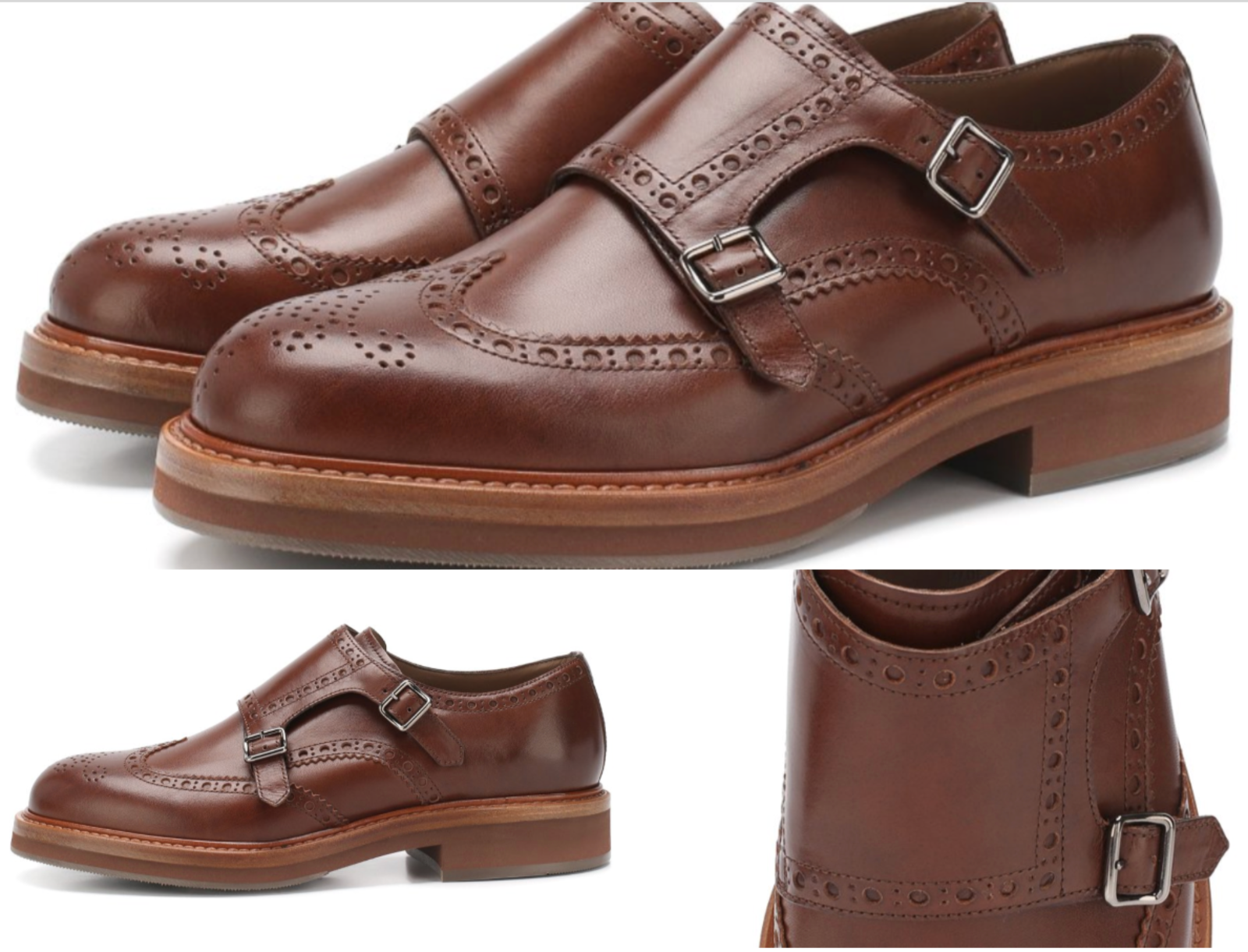 Brunello Cucinelli Double Monk Pattern Shoes Brogues Monk
