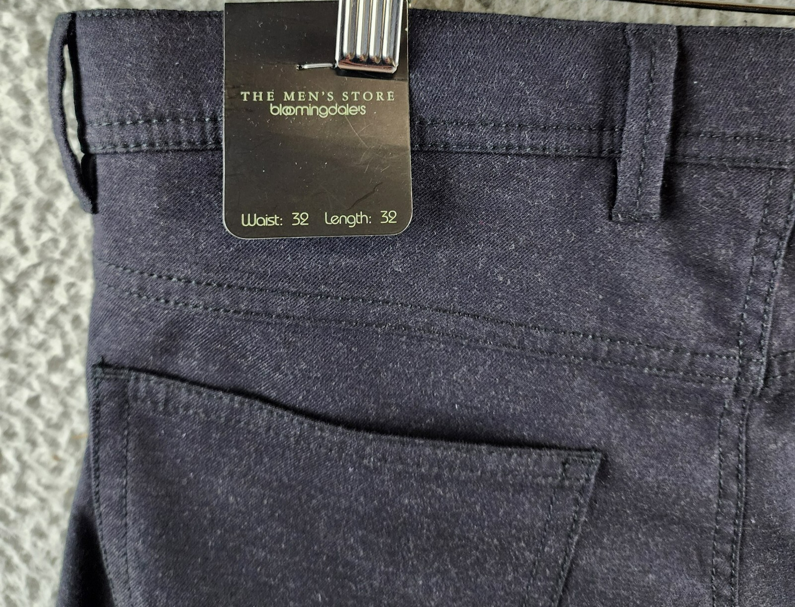 The Men's Store at Bloomingdale's Flannel Tailored Fit Pants Men's 32Wx32L Navy - Picture 16 of 16