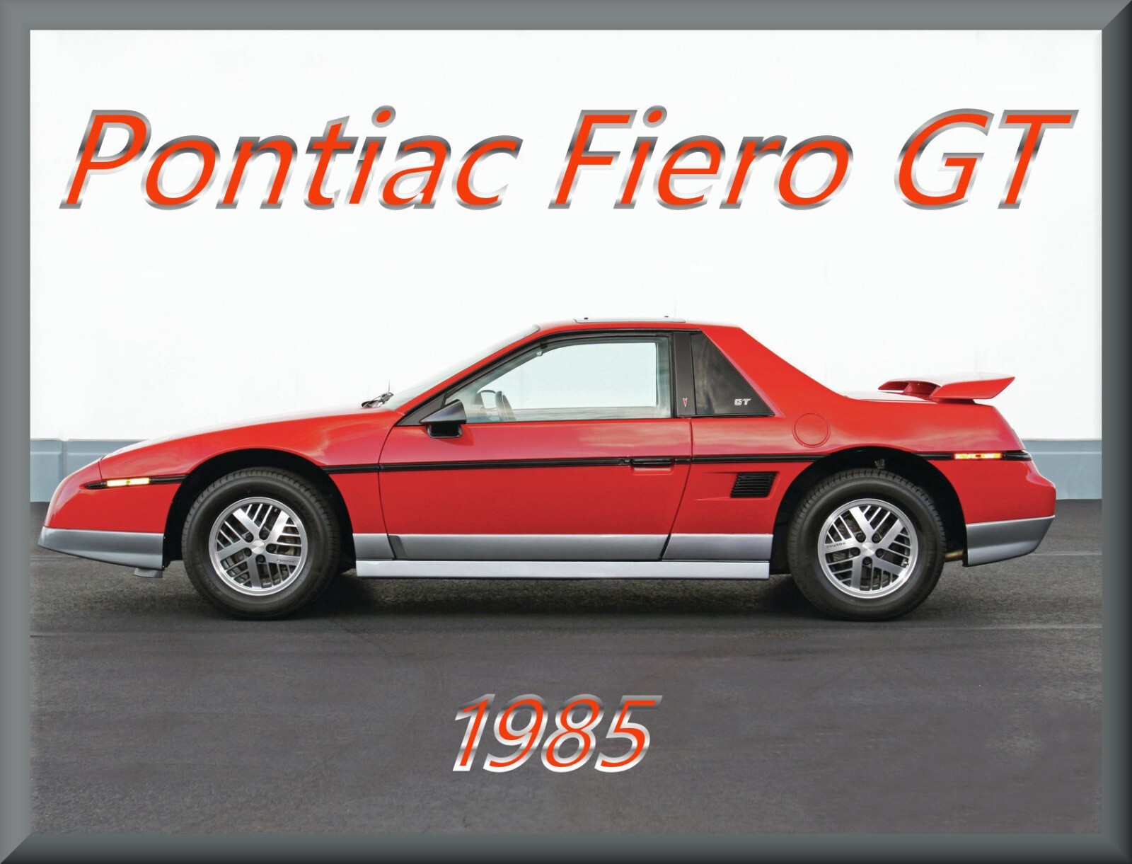 1985 Pontiac Fiero GT, RED, Refrigerator Magnet, 42 MIL