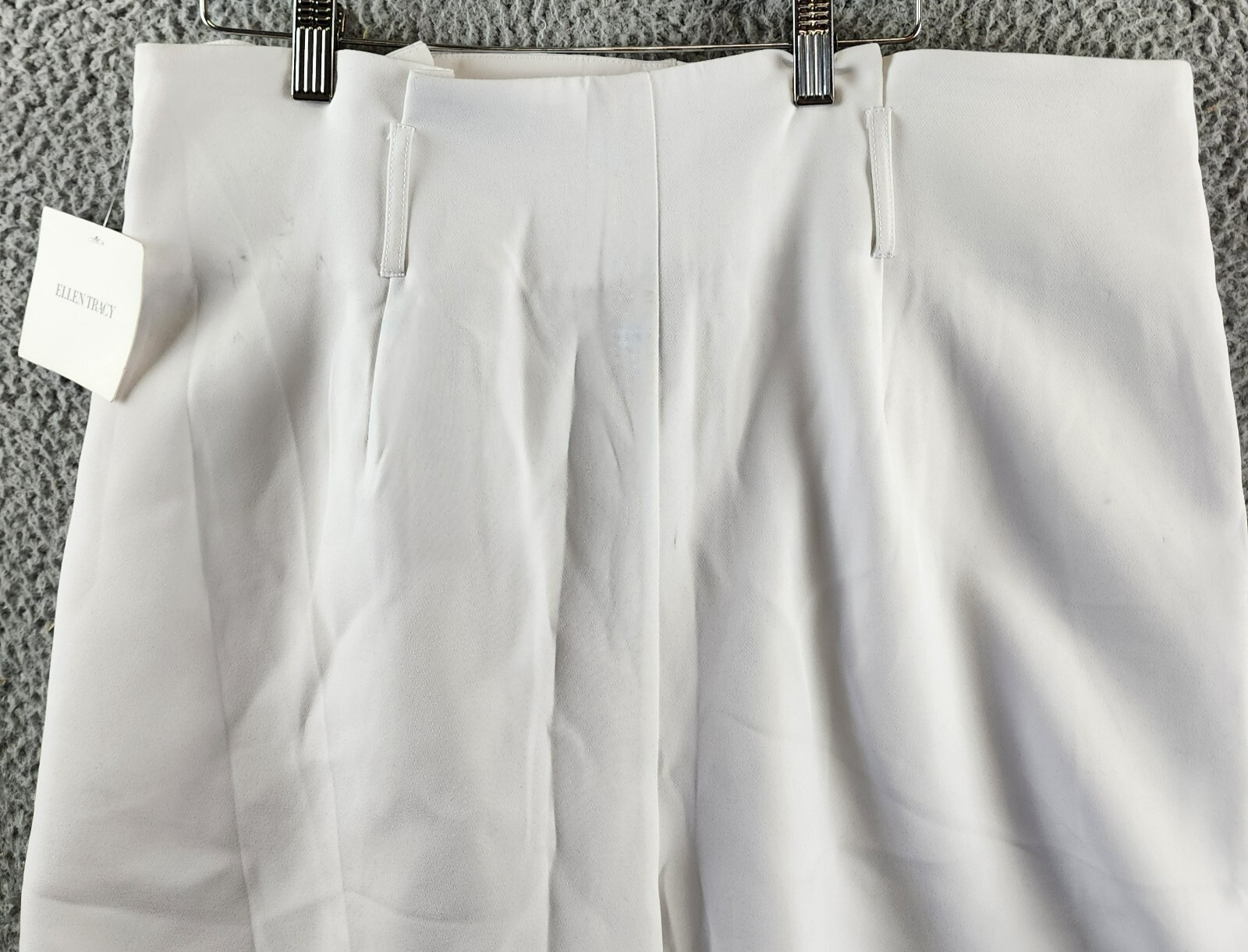 Ellen Tracy High Waisted Pleated Shorts Women's L White Zip Hook & Bar Closure - Picture 14 of 14