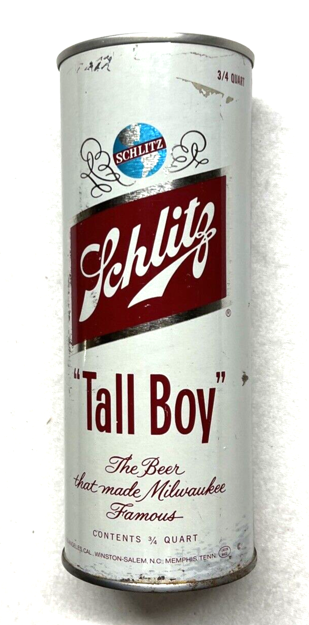 year beer VTG Schlitz Steel Tall Boy 3/4 Quart Beer Can 1973 Pull Tap