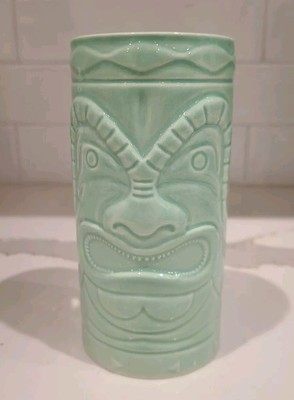 Tiki mug Bacardi Rum Mint Green Stoneware/ Ceramic Golden tiki 