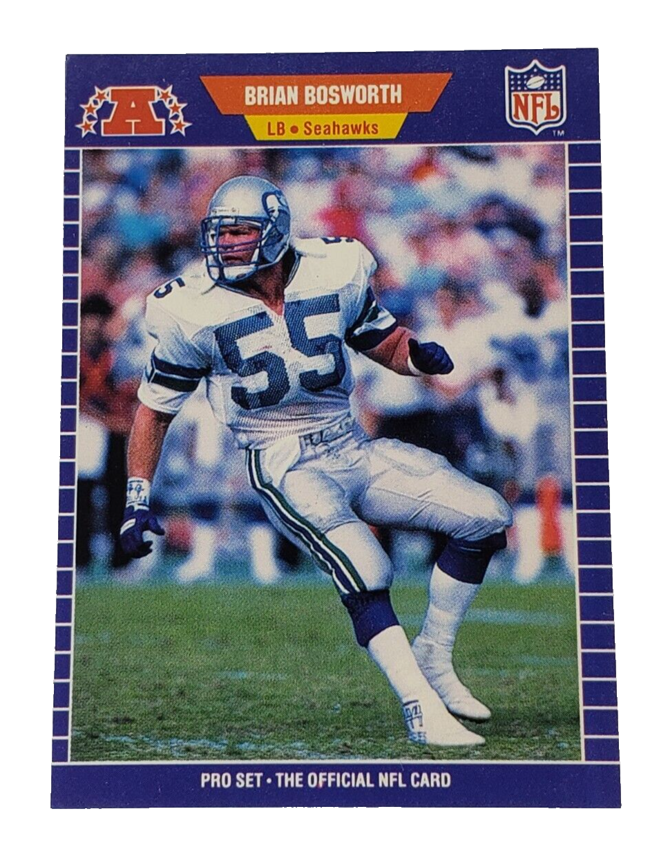 1989 Pro Set Football Brian Bosworth #391 Seattle Seahawks