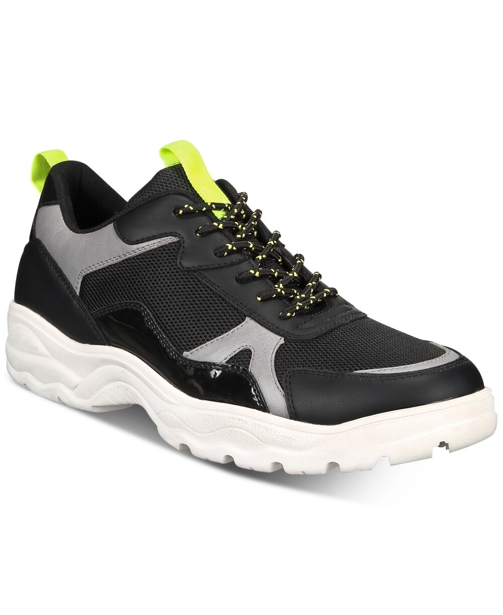KINGSIDE 253934 Mens Geoffrey Dad Sneaker Black Green Neon Size 13 Medium
