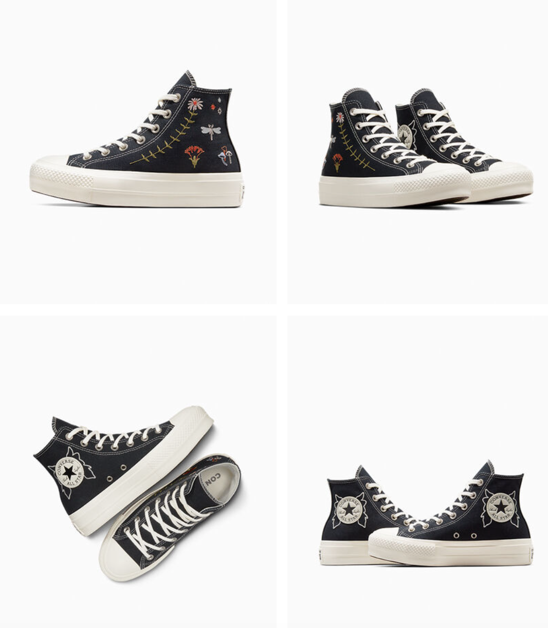 NEW Women's CONVERSE Star Lift Platform Enchanted Garden Shoes