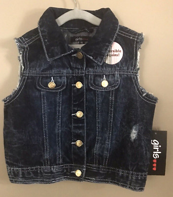 girls denim vest with sequin butterfly - Size 6X - NWT