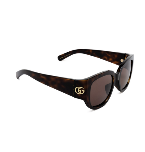 Pre-owned Gucci Gg1599sa-002 Havana Sunglasses In Brown
