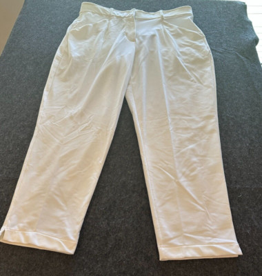 New NIKE White THERMA FIT REPEL ACE SLIM FIT WOMEN S PANTS SIZE XL DA3156-100 C4