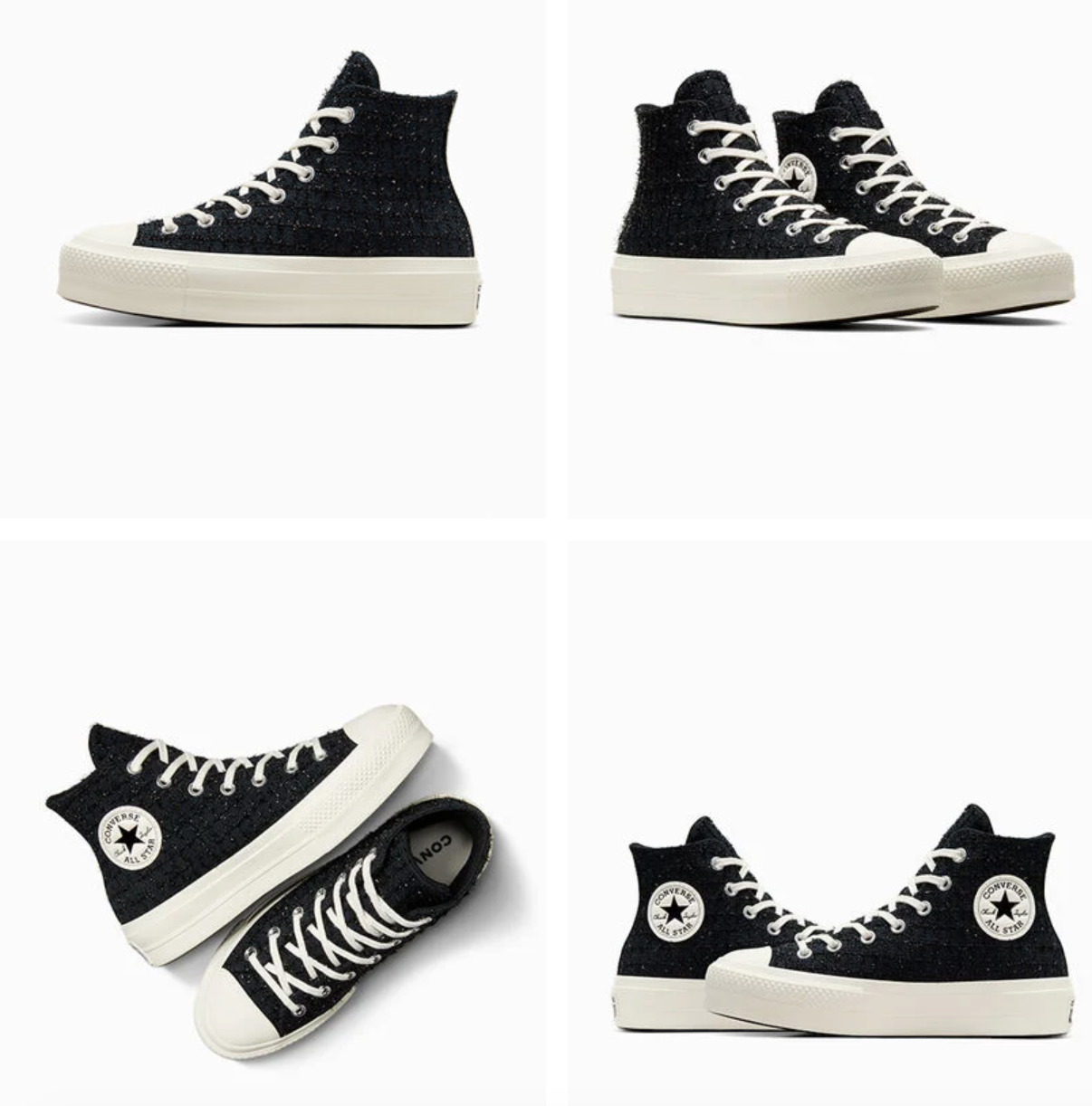 NEW Women's CONVERSE Star All Star Lift Tweed Shimmer