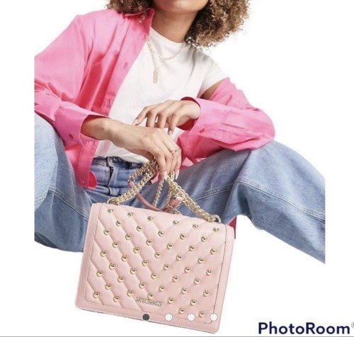 Love Moschino Pink Quilted Crossbody Borsa Matt Gold Chain