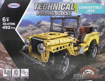 Xingbao XB-07006 Convertible Jeep 492 PCS Technical Building Blocks Set Auto