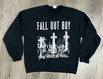 FALL OUT BOY Sweatshirt Save Rock and Roll 2013 Black Large Band Concert