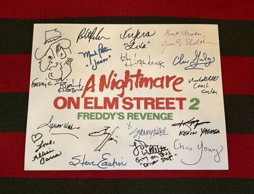A Nightmare On Elm Street 2 Title Card- Cast-Signed- 8.5x11- Autograph Reprints