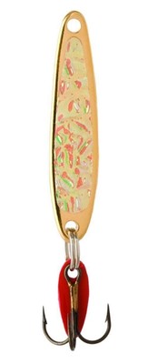 Bay De Noc 4GOLDICE 1-3/4-Inch Swedish Pimple Jig, 1/4-Ounce, Crushed Ice/Gold