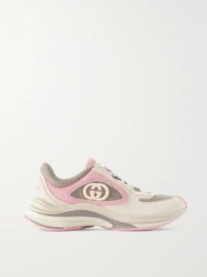 Gucci Run Interlocking GG Logo Leather Suede Trainers