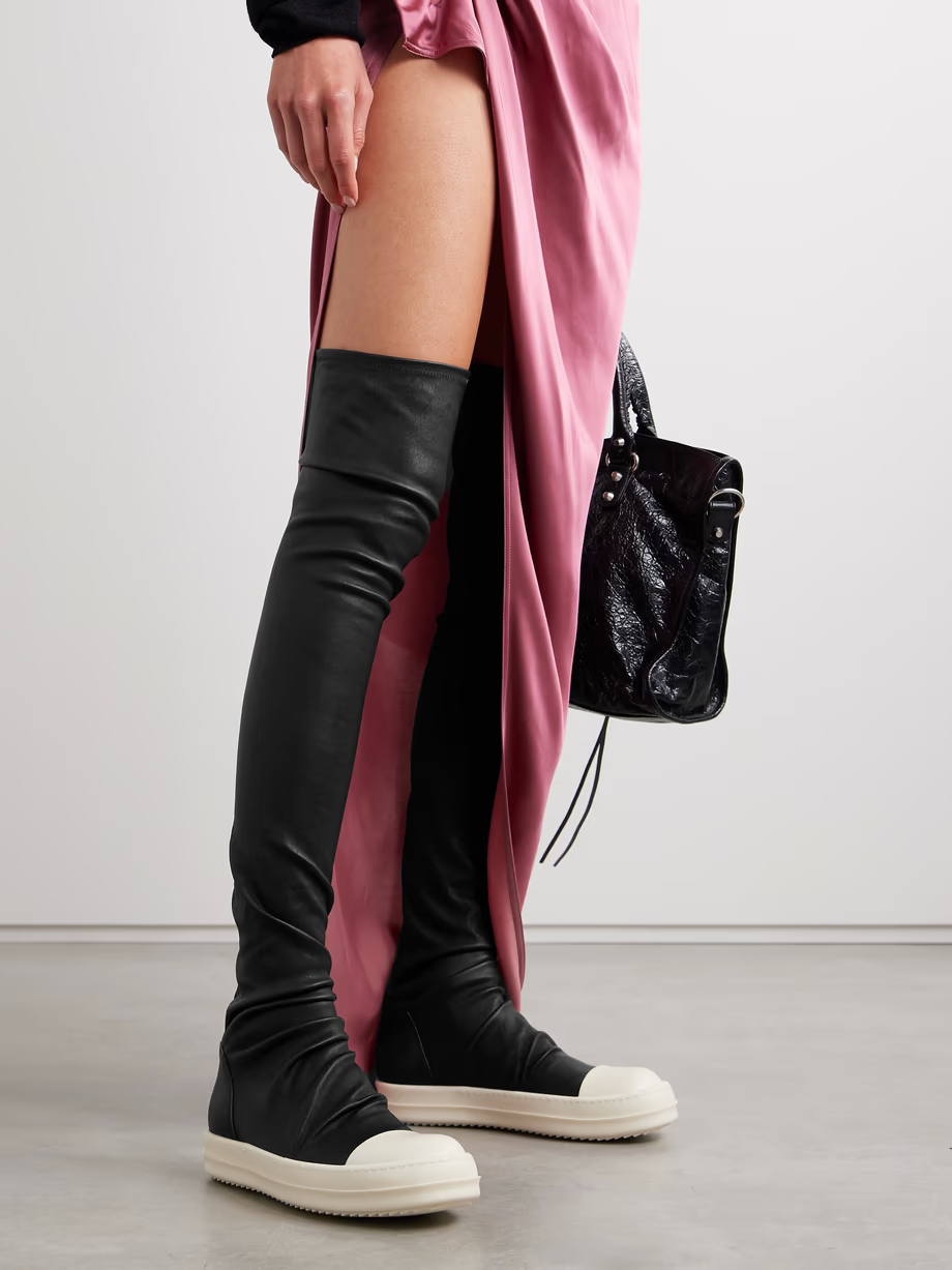 【関税込み】rick owens KNEE HIGH STOCKING SNEAKS' BOOTS Black Porterville Knee High Stocking Sneaks Boots by Rick