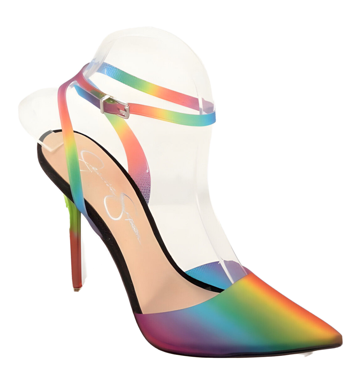 Jessica Simpson Womens Pirrie Lucite Pumps Clear Rainbow Size 7 eBay