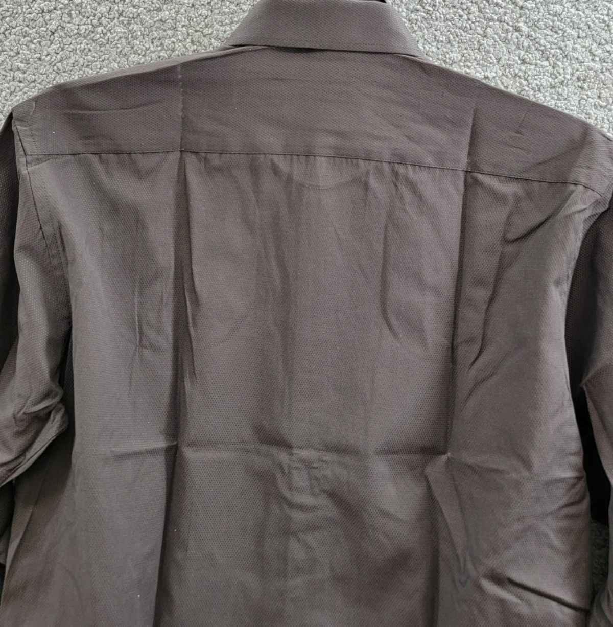 Tayion Collection Slim Fit Dress Shirt Men's L 16-16.5 32-33 Brown & Gold L/S - Picture 14 of 20