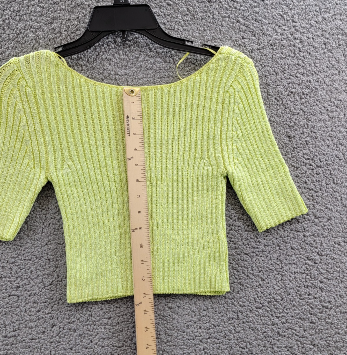 Free People San Lucas Pullover Crop Top Women's XS Sunny Lime Scoop Neckline - Picture 8 of 16