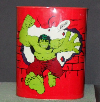 1979 INCREDIBLE HULK CHEINCO METAL WASTEBASKET 13