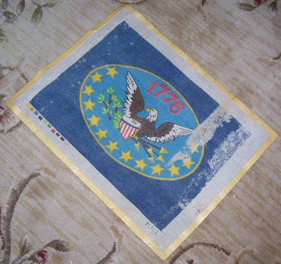Vintage 1776 American Eagle Printed Needlepoint Canvas